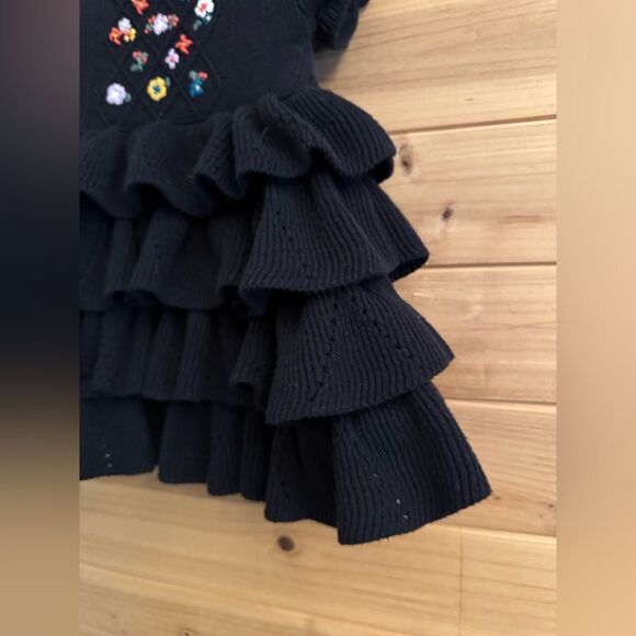 Hanna Andersson Size 70/6-12 Months Embroidered Floral Ruffle Skirt Dress - Picture 6 of 13